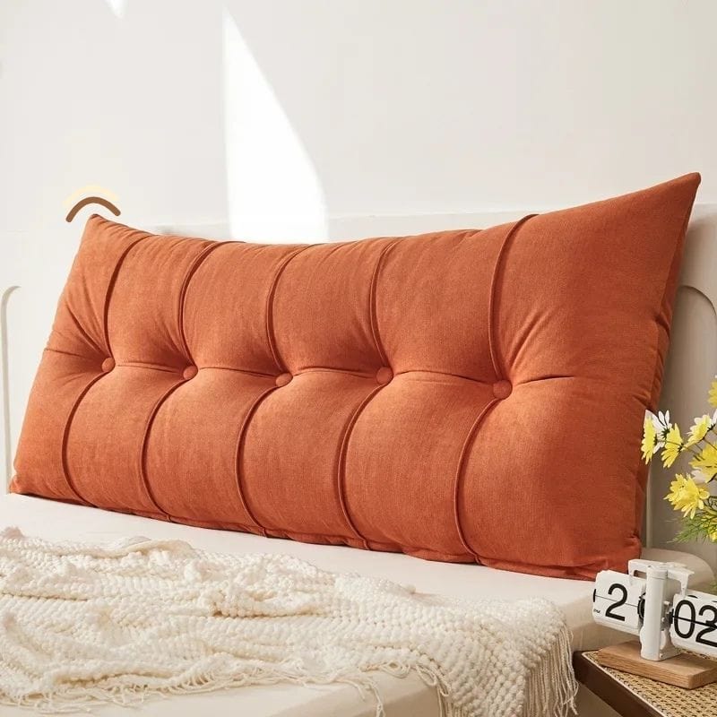 Coussin tete de lit blanc | Dreamy Sloth® Orange / 75x60x18 cm