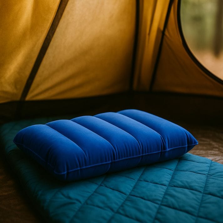 Coussin voyage gonflable | DreamySloth® Bleu / 47x30 cm