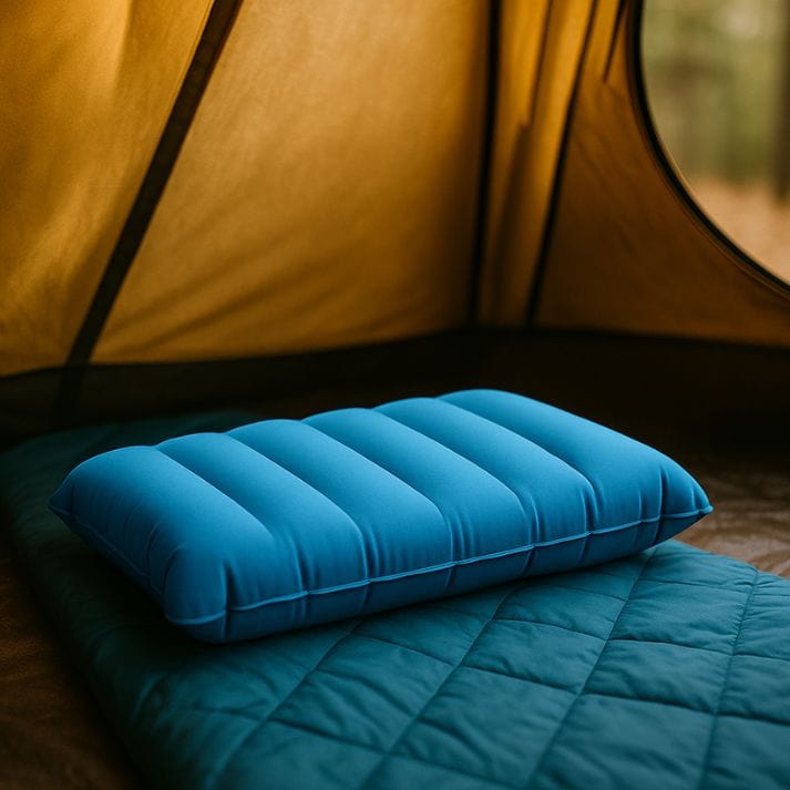 Coussin voyage gonflable | DreamySloth® Bleu clair / 47x30 cm