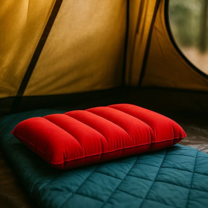 Coussin voyage gonflable | DreamySloth® Rouge / 47x30 cm