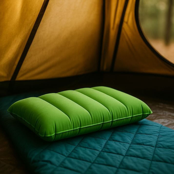 Coussin voyage gonflable | DreamySloth® Vert / 47x30 cm