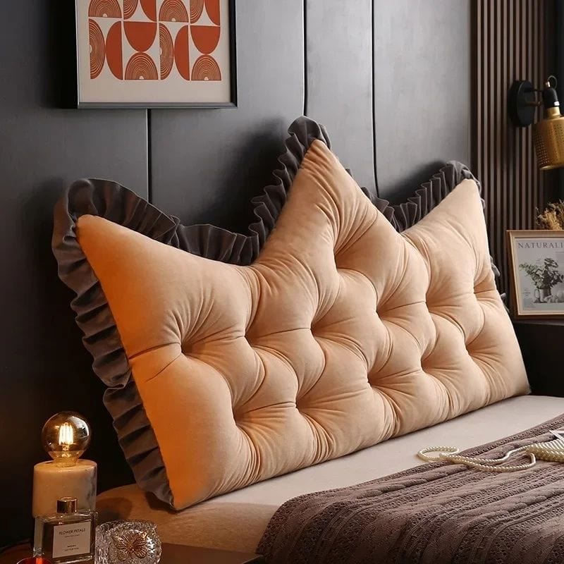 Grand coussin pour tete de lit | Dreamy Sloth® Beige / 90x50 cm