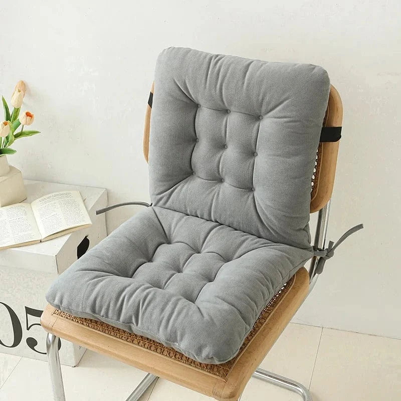 OK / 2025 new chenille one-piece chair cushion solid color simple sedentary bay window backrest cushion office chair cushion Haze blue / 40x80cm 1pcs