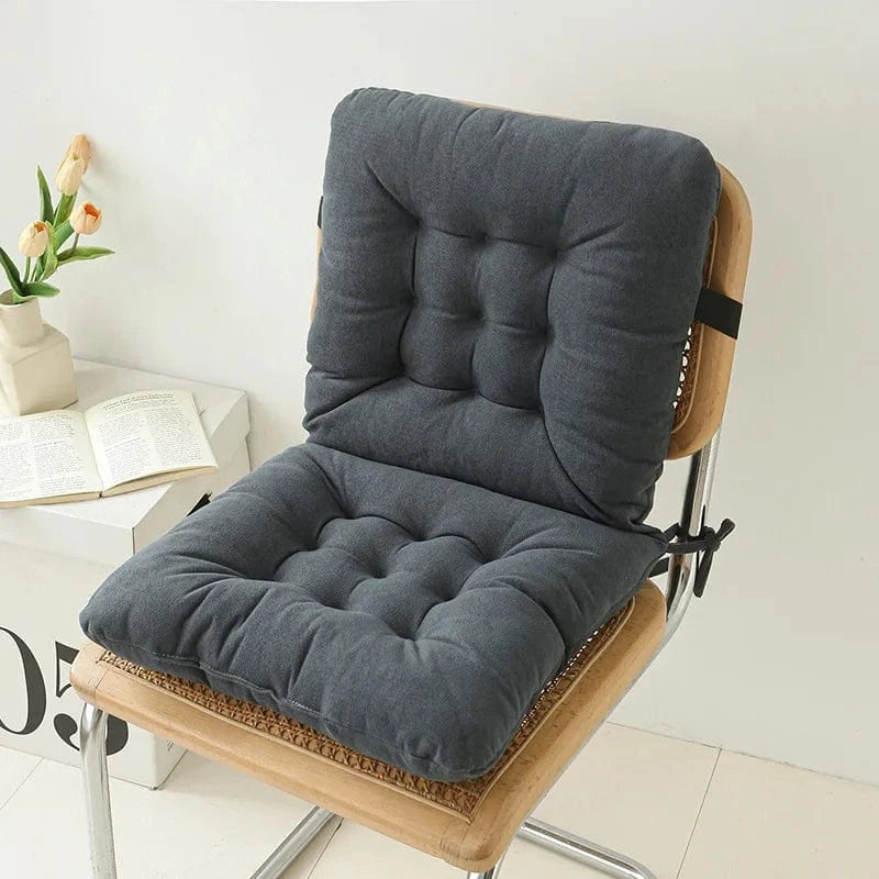 OK / 2025 new chenille one-piece chair cushion solid color simple sedentary bay window backrest cushion office chair cushion Ink jade black / 40x80cm 1pcs