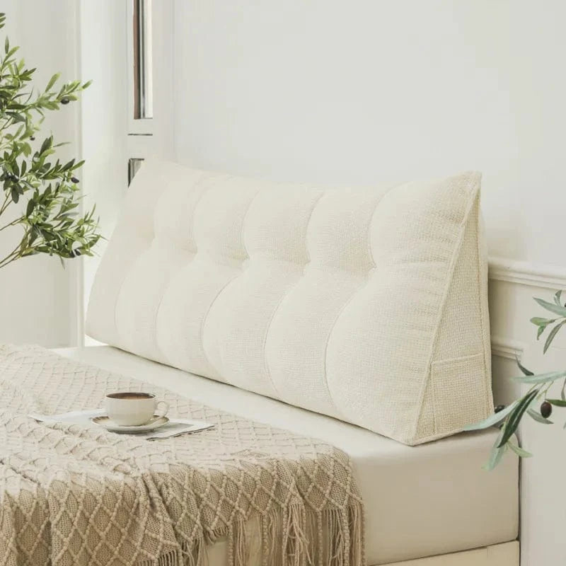 OK / Large Triangular Positioning Support Bolster Cushion Headboard Wedge Backrest Positioning Support Bed Rest Reading Pillows Full white / 100x50x20cm