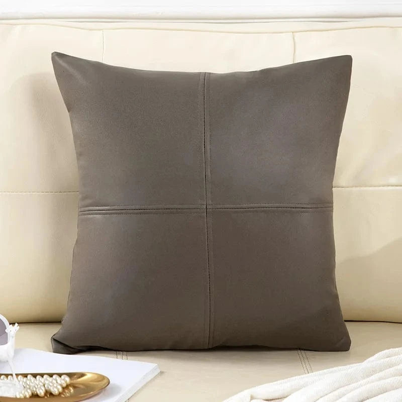 OK / light luxury simulation leather thickened technology cloth waterproof throw pillow living room sofa cushion rectangular pillow Coffee / 45x45cm