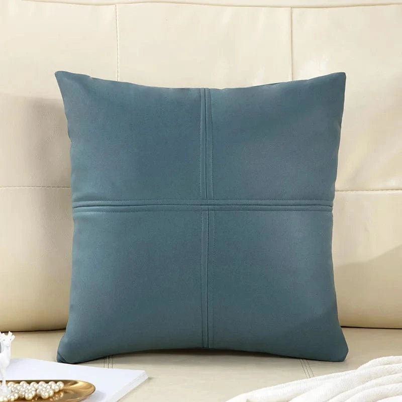 OK / light luxury simulation leather thickened technology cloth waterproof throw pillow living room sofa cushion rectangular pillow Deep Green / 45x45cm