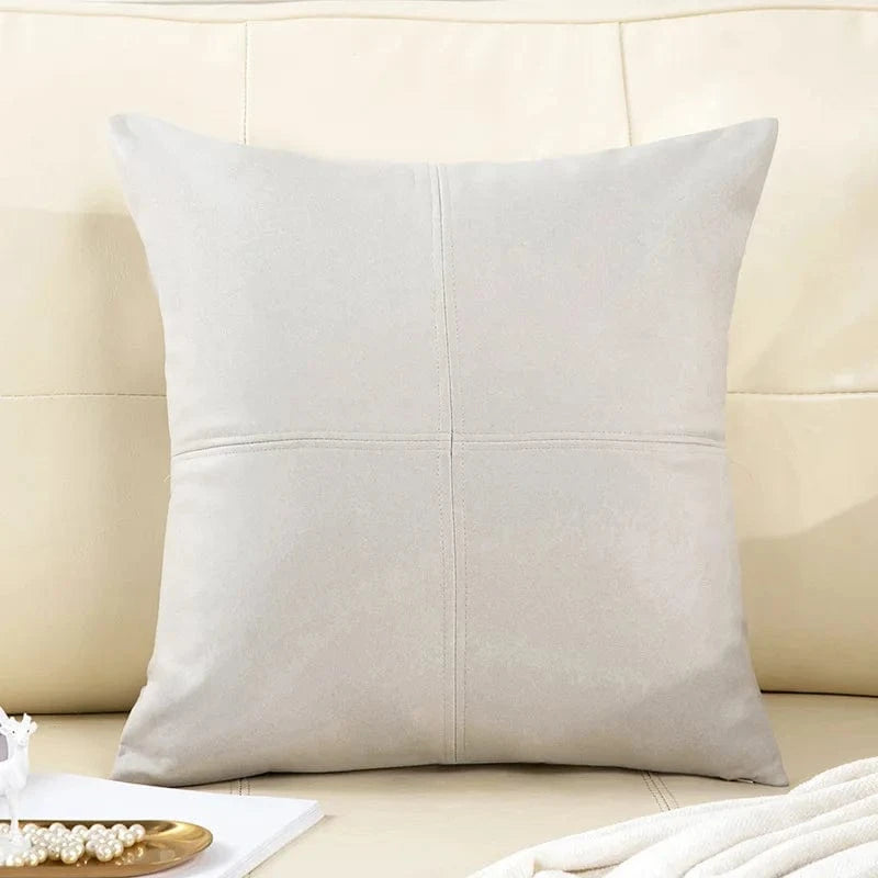 OK / light luxury simulation leather thickened technology cloth waterproof throw pillow living room sofa cushion rectangular pillow Light Grey / 45x45cm