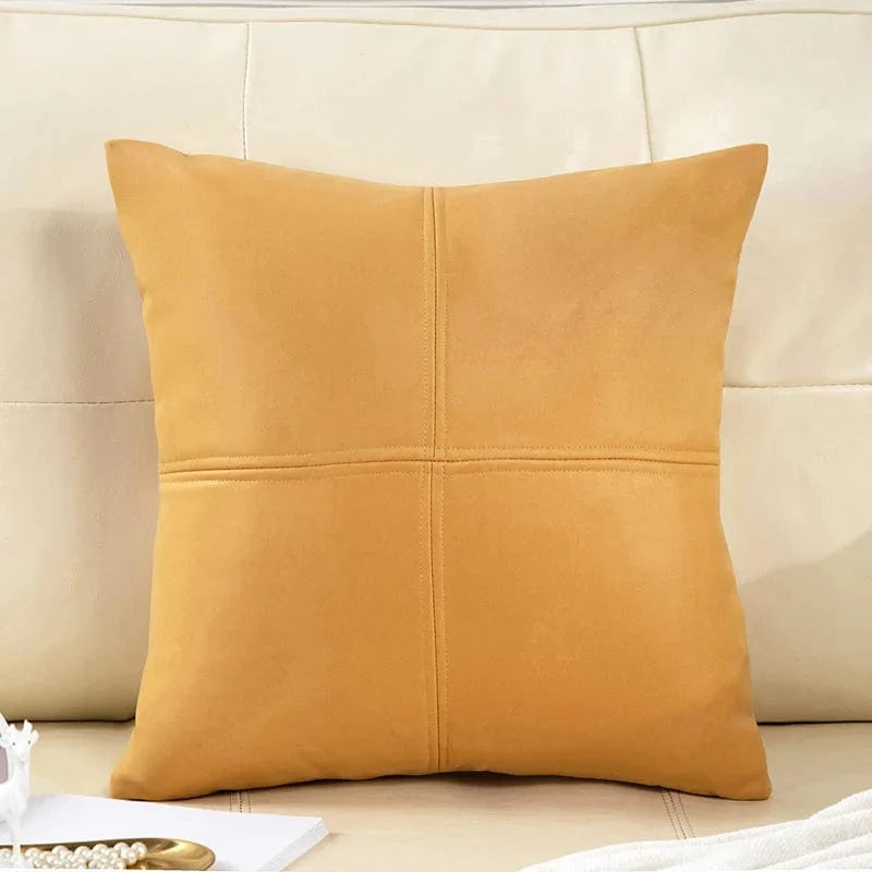 OK / light luxury simulation leather thickened technology cloth waterproof throw pillow living room sofa cushion rectangular pillow orange / 45x45cm