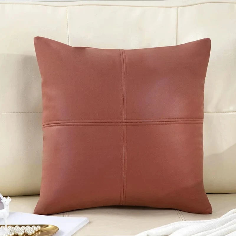 OK / light luxury simulation leather thickened technology cloth waterproof throw pillow living room sofa cushion rectangular pillow tangerine peel / 45x45cm