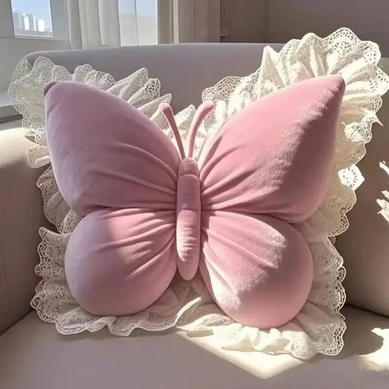 OK / Princess Butterfly Office Pillow Living Room Bow Bedroom Car Sofa Cushion Home New Pillow Room C / 40CM