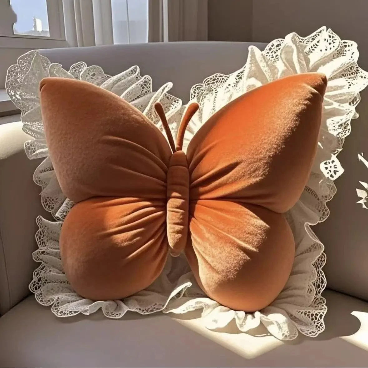 OK / Princess Butterfly Office Pillow Living Room Bow Bedroom Car Sofa Cushion Home New Pillow Room E / 40CM