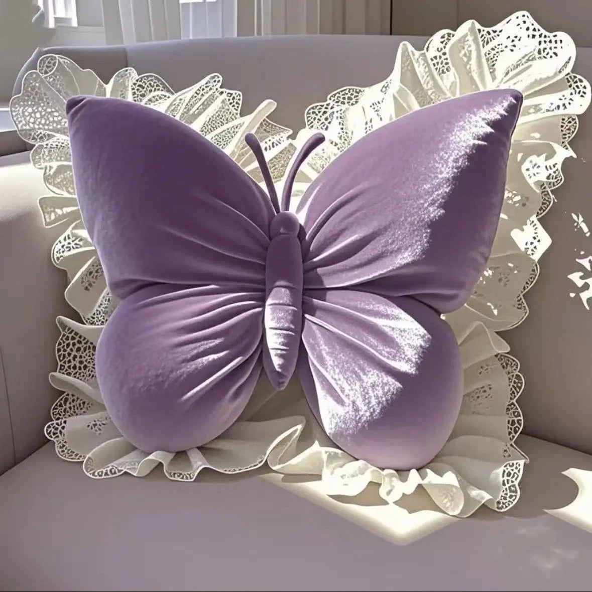 OK / Princess Butterfly Office Pillow Living Room Bow Bedroom Car Sofa Cushion Home New Pillow Room F / 40CM
