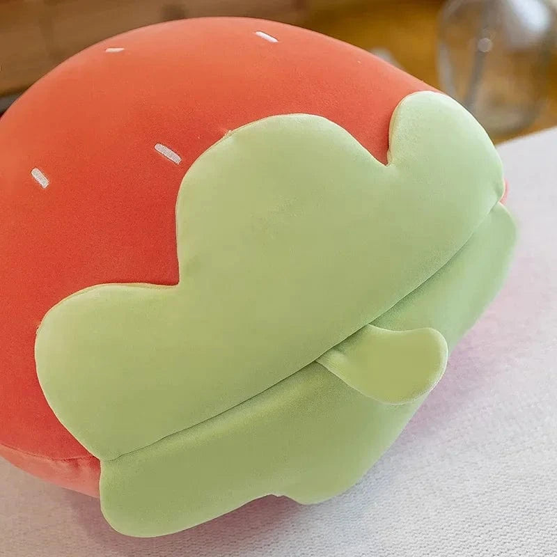 OK / Strawberry Shaped Throw Pillow, Fun Home Decor of Fruit Themed Shaped Cushions, Decorative Pillow for Couch Bed and Chair