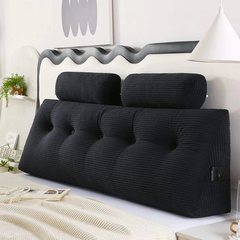 OK / Triangle Sofa Large Backrest Headboard Pillow Cute Pillow Cojines Decorativos Floor Cushion Headrest Cushion Black / 120X50x20cm  2pillow