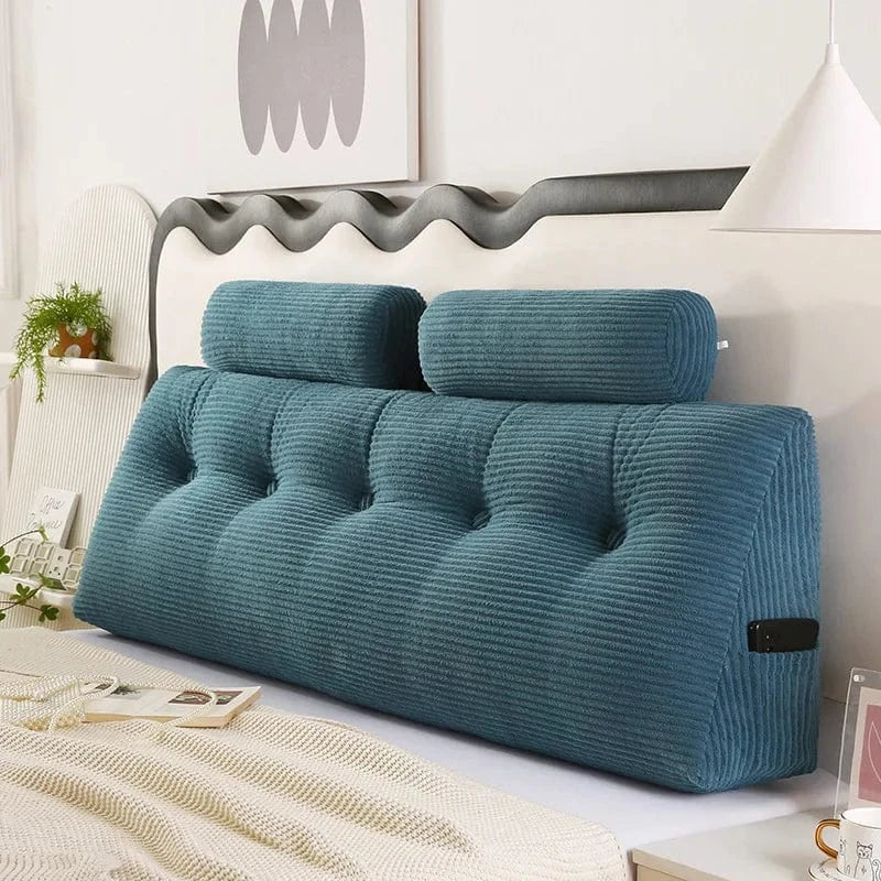 OK / Triangle Sofa Large Backrest Headboard Pillow Cute Pillow Cojines Decorativos Floor Cushion Headrest Cushion dark blue / 120X50x20cm  2pillow