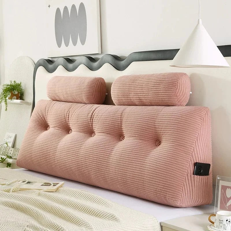 OK / Triangle Sofa Large Backrest Headboard Pillow Cute Pillow Cojines Decorativos Floor Cushion Headrest Cushion Pink / 180X50x20cm  2pillow